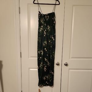 Elegant Floral Green Dress Reformation Frankie Dress NWT Size 4